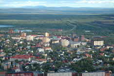 Blick auf Kiruna in Nordschweden