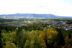 Blick auf Malmberget in Schweden, Norrland