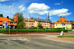 Zentrum von Mora in Dalarna, Schweden
